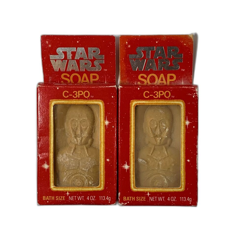 Vintage Star Wars Soap Bath Size Set of 2 C-3PO 1981 Omni Cosmetics Collectible
